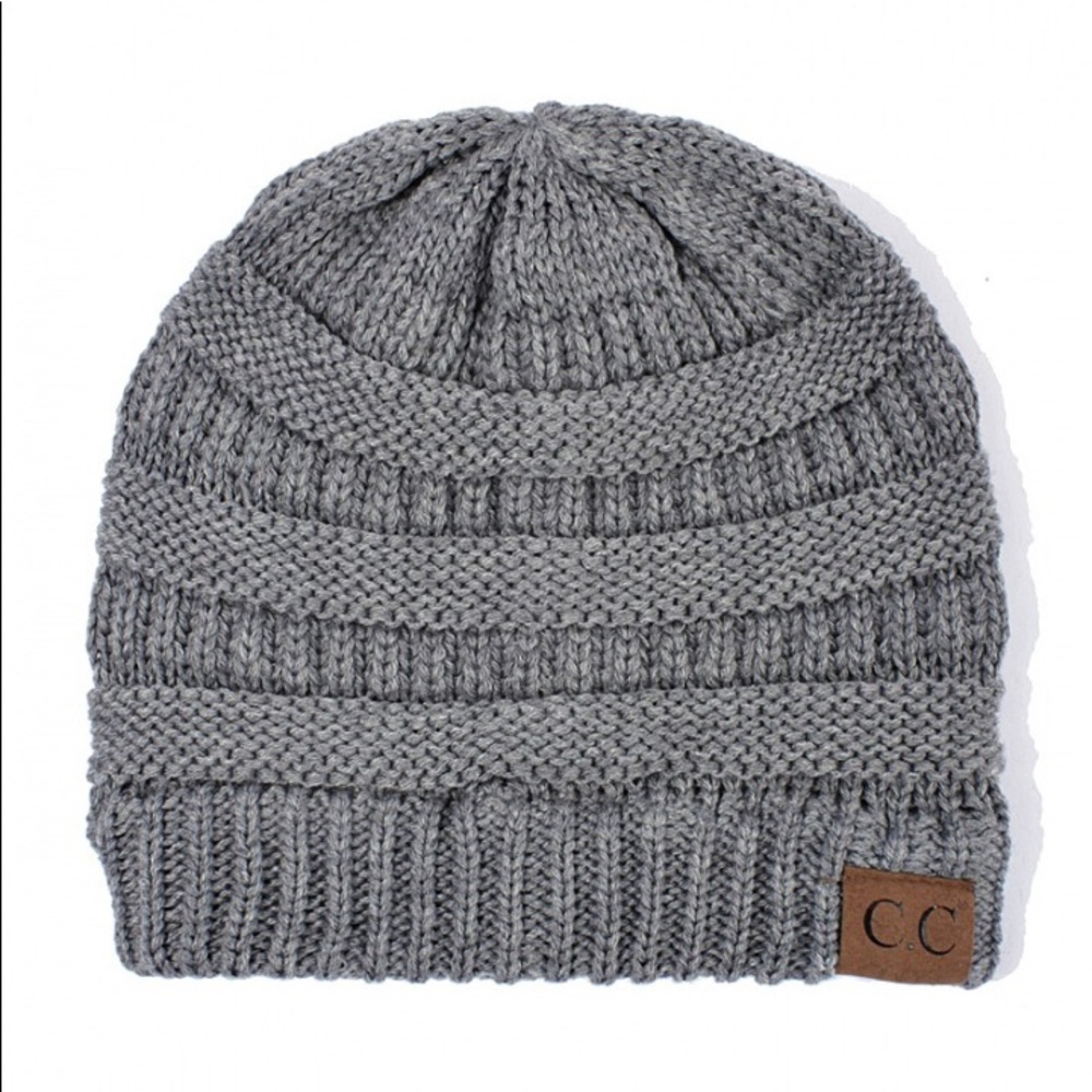 Light Melange Grey CC Beanie